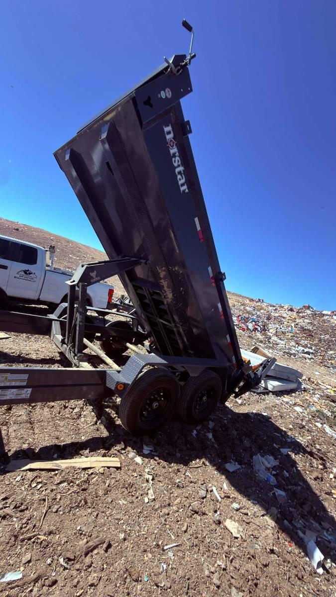 2025 Norstar 7x14 ft dump 8 lug axles.