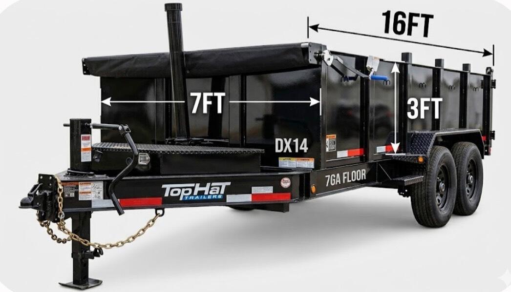 2026 83x16 Top Hat Heavy-Duty 16ft Dump Trailer