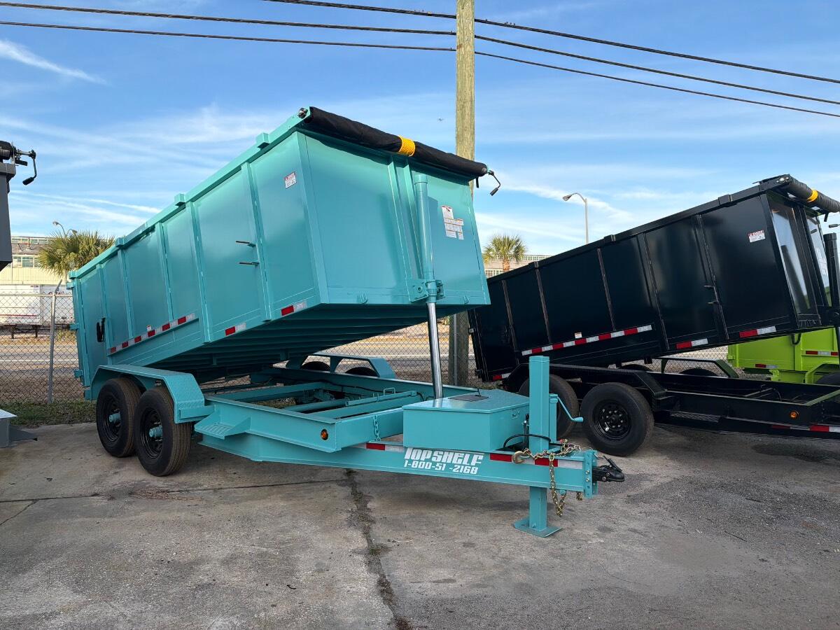 2025 Top shelf 7x14 4ft wall pull behind dump
