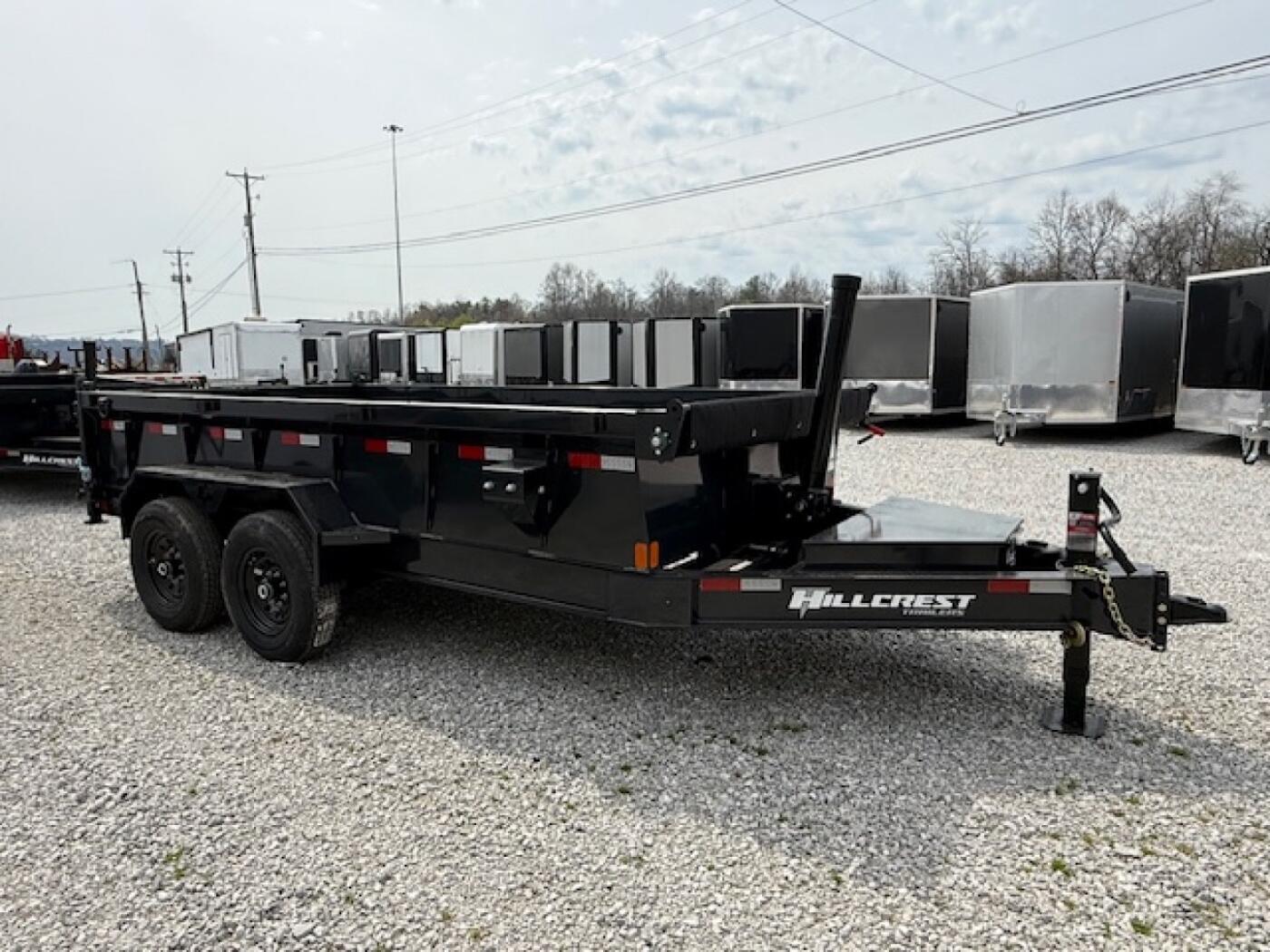 2026 Hillcrest 7x14 Dump Trailer 2 foot sides, 10,000 lb limit.