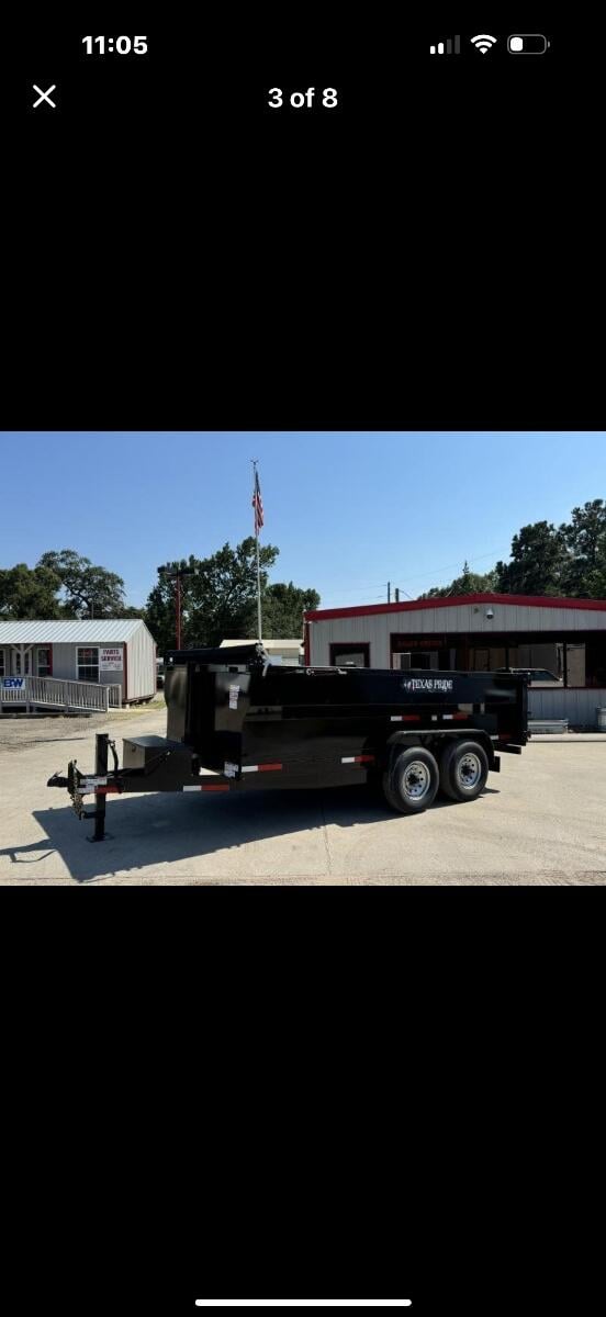 2026 Texas Pride 12 yard 7x16x3 dump trailer